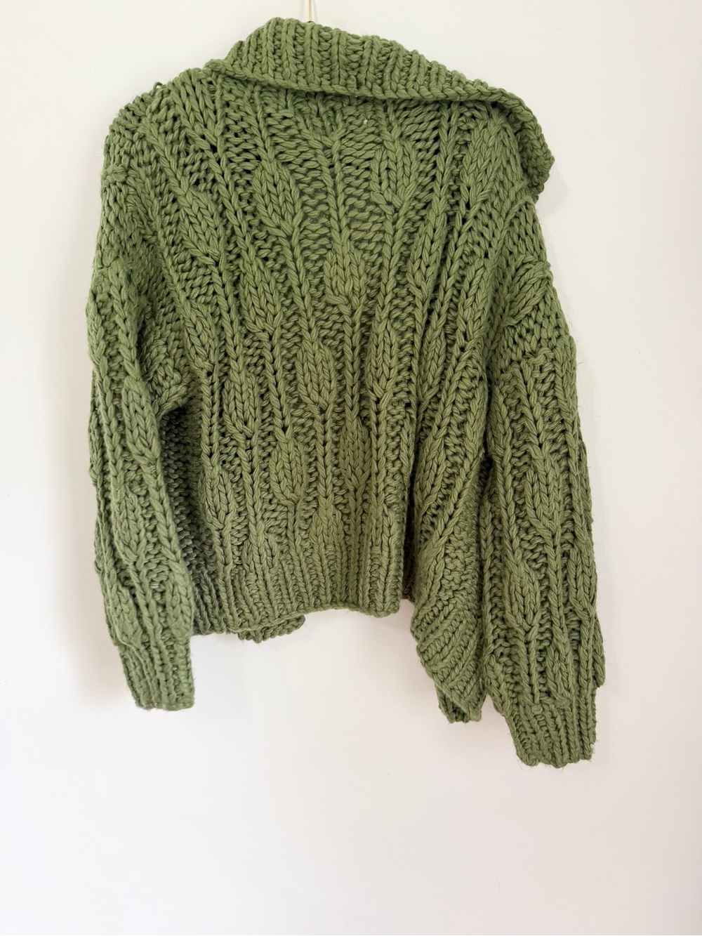 Dreamers by Debut green chunky thick knit cardigan size M/L indie boho - Picture 3 of 3